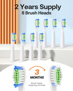 Bitvae D2 Electric Toothbrush for Adults with 8 Brush Heads