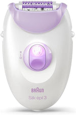 Braun Silk-épil 3 3-170, Epilator for Long-Lasting Hair Removal, 20 Tweezer system, Smartlight technology, Massage rollers