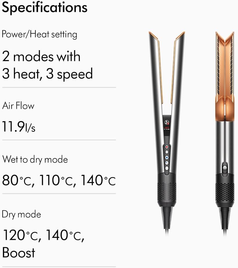 Dyson Airstrait™ Straightener – Wet to Dry Styling with No Heat Damage | Bright Nickel & Rich Copper