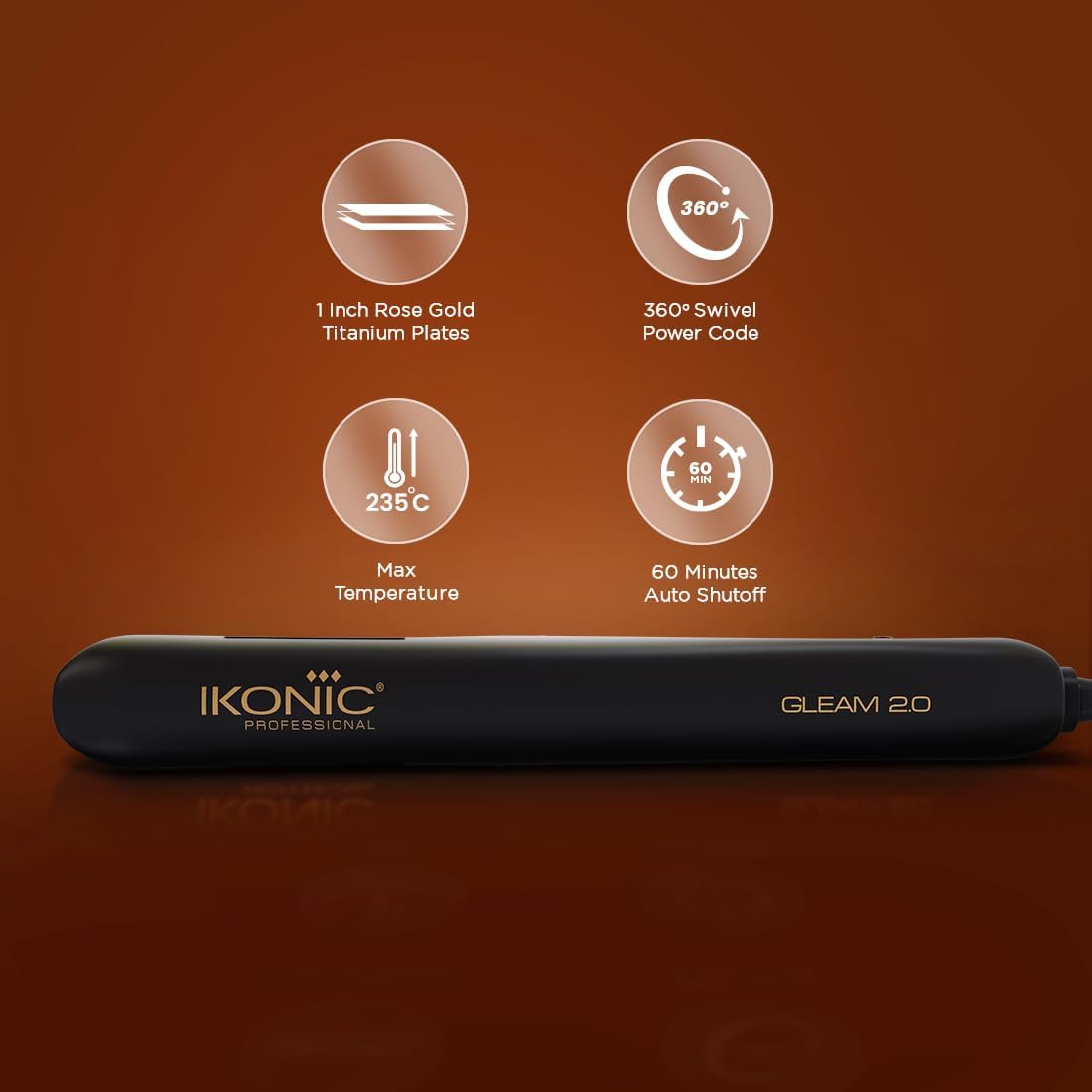 IKONIC GRG Hair Straightener (Black), golden