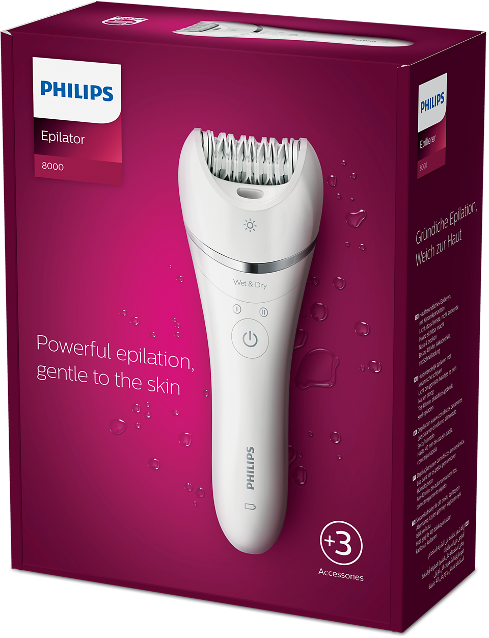 Philips BRE700/01 Epilator for Women – Wet & Dry Use, Ceramic Tweezers, and Extra Comfort Features