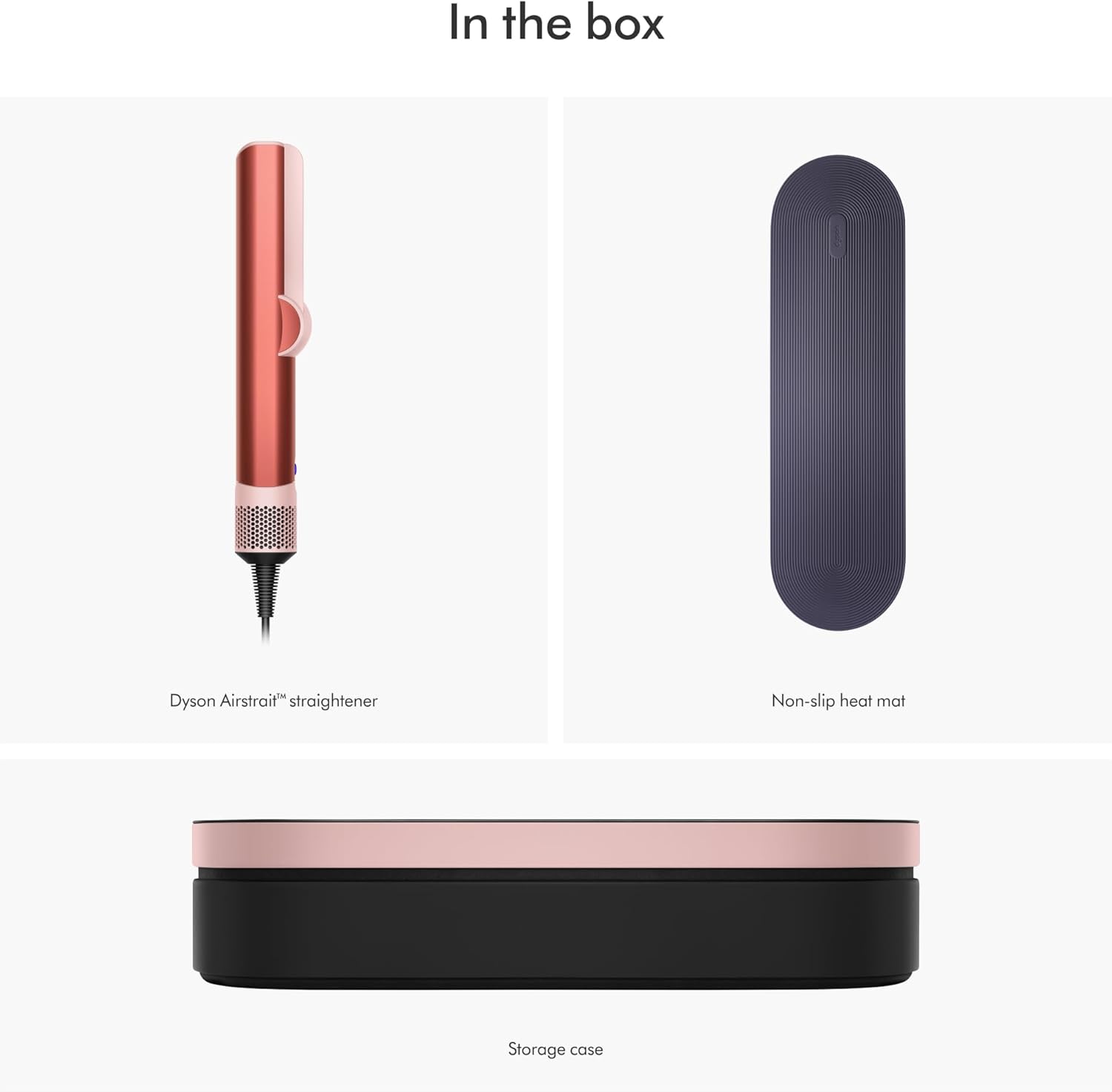 Dyson Airstrait™ HT01 Hair Straightener – Wet to Dry Styling Without Heat Damage | Strawberry Bronze & Blush Pink | For All Hair Types | LCD Display & Auto-Pause Feature