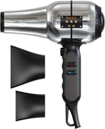 WAHL Barber Dryer, Professional Hair Dryers, Pro Styling Tools, Powerful 2200-Watts, Cool Shot Button, 3 Heat&2 Speed Settings, 2 Concentrator Nozzles, 3M Cable, Hanging Loop for Easy Storage, Silver