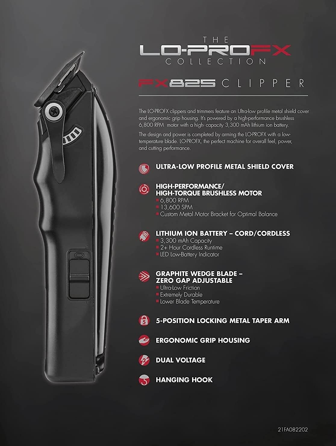 BabylissPro LOPRO High Performance Metal Low Profile Clipper, A Perfect Machine For Hair and Beard Cutting, With a 2+ Hour Running Time In One Charge