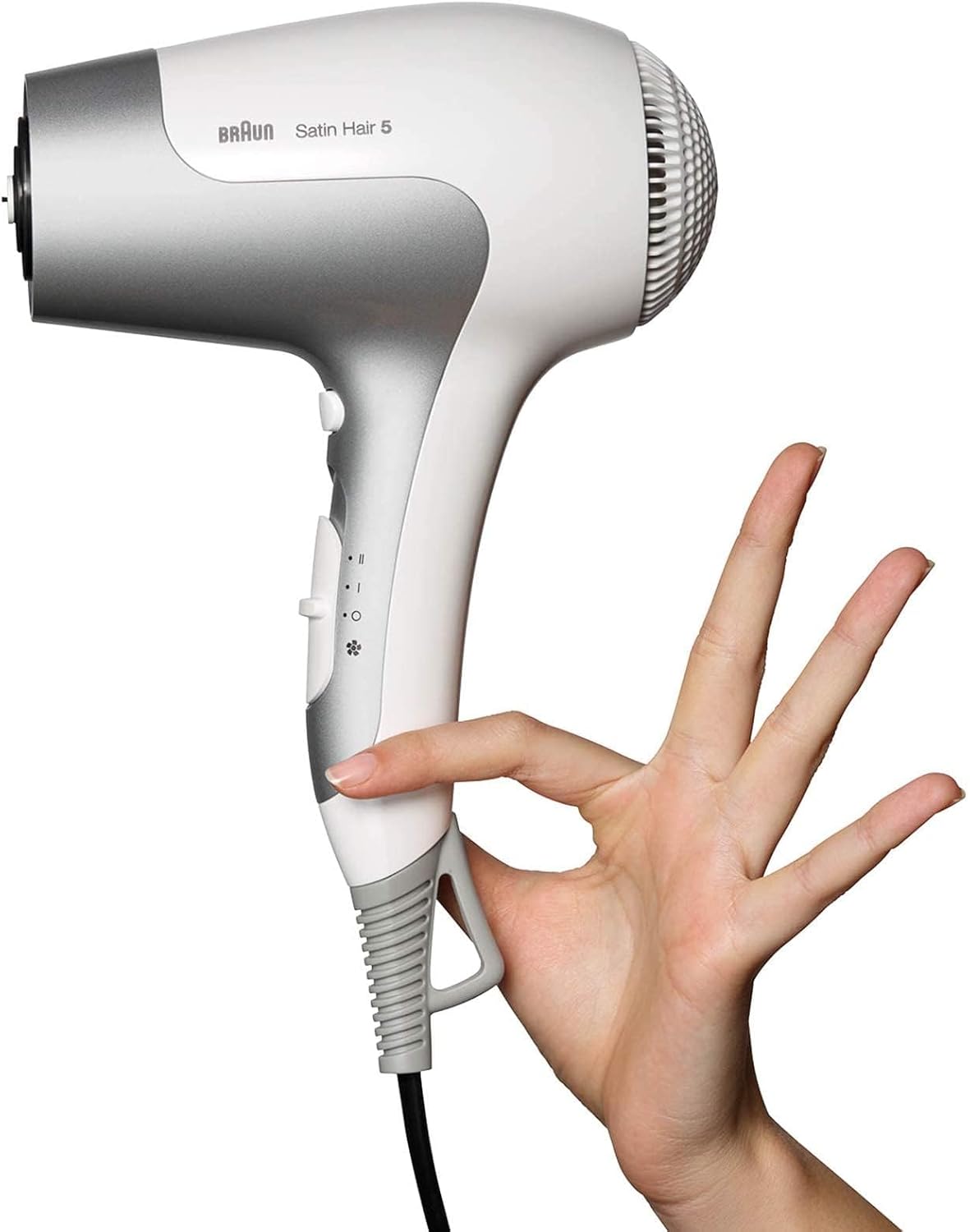 Braun Satin Hair 5 PowerPerfection dryer HD585 – Ionic | Ultra Powerful | Lightweight | Cold Shot | With Diffuser | 2500 Watts - White