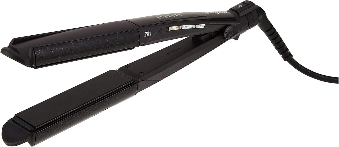 BaByliss Hair Straightener wet & Dry Straight, Dual-function Straightening And Curling, Advanced Heat Technology With Quick Heat-up Time, Long-lasting Results & Salon-quality Styling, ST330SDE (Black)