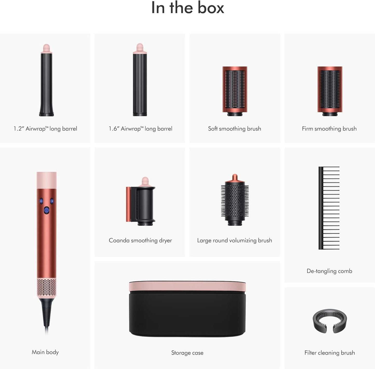 Dyson Special edition Airwrap™ Complete long multi-styler in Strawberry bronze and blush pink with Detangling comb