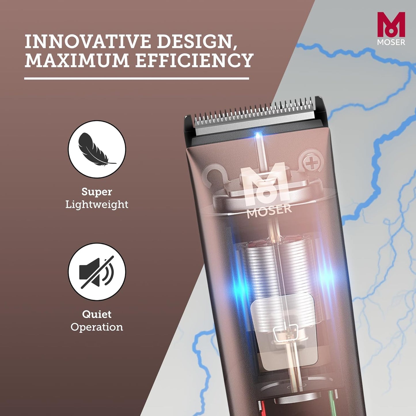 Moser Li+Pro2 Cordless Hair Clipper for Men (Made in Germany) | 160 minutes Run Time | LED Display with 3-Speed Levels | Stainless Steel Rinseable Blade | Quiet Operation (1888-0151)