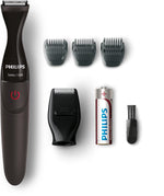 Philips Multigroom Series 1000 Ultra Precise Beard Styler, DualCut Precision Trimmer, Detail Shaver Attachment, Fully Washable, AA Battery, 3 Precision Combs – MG1100/16