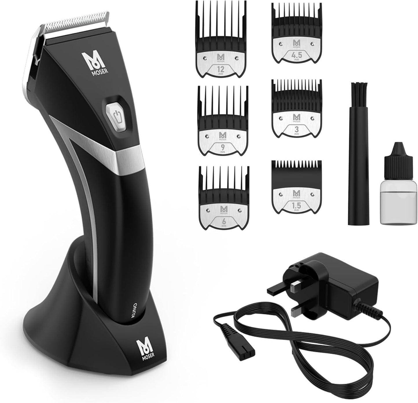 Moser Kuno Professional Cordless Clipper for Men (Made in Germany) | Universal Magic Blade with Powerful Brushless Motor | Durable Li-Ion Battery | Removable Blade (1887-0150)
