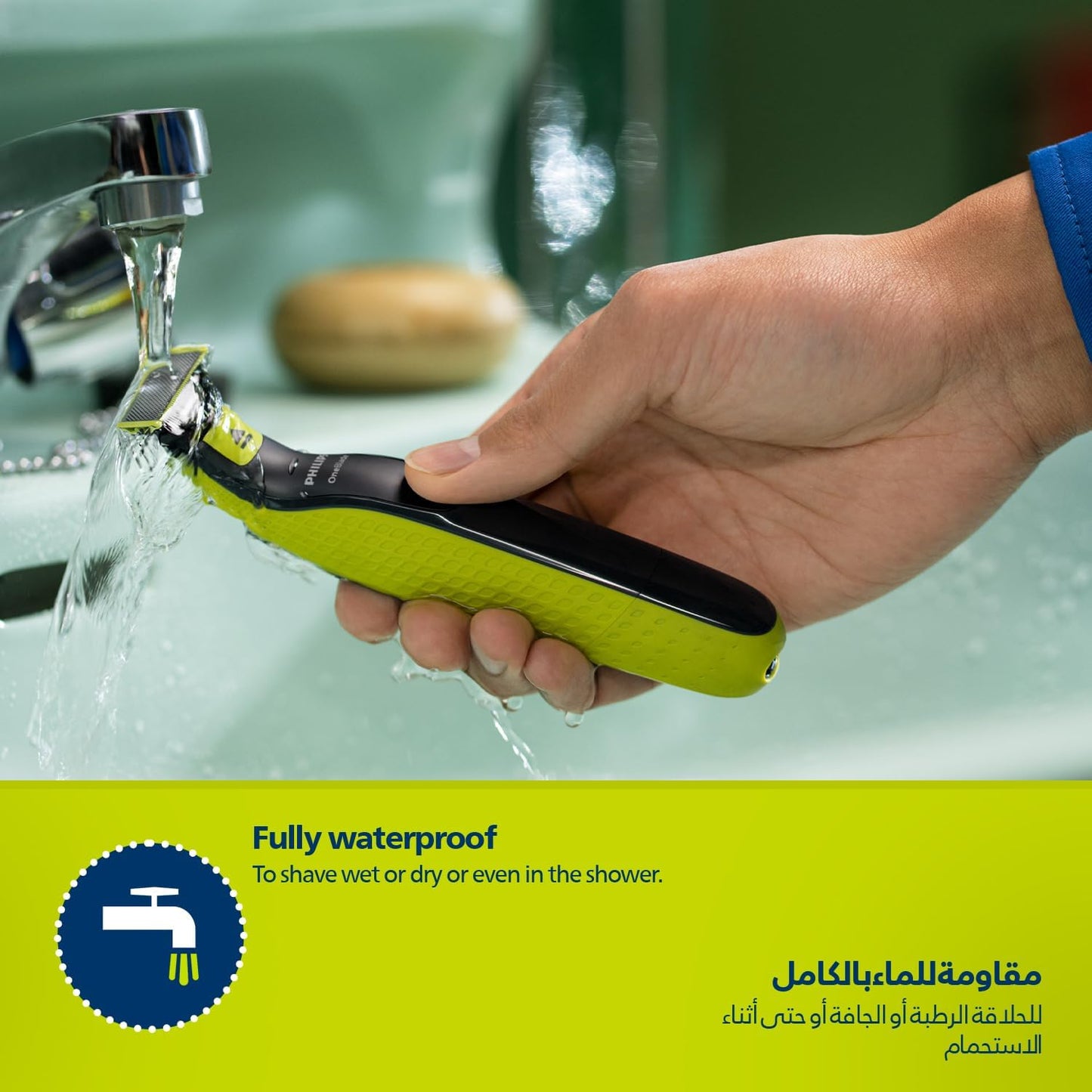 Philips OneBlade QP2724/10 | Trim, Edge & Shave Any Length of Hair | 3 Stubble Combs, Dual-Sided Blade | Wet & Dry Use, 45min Cordless Use