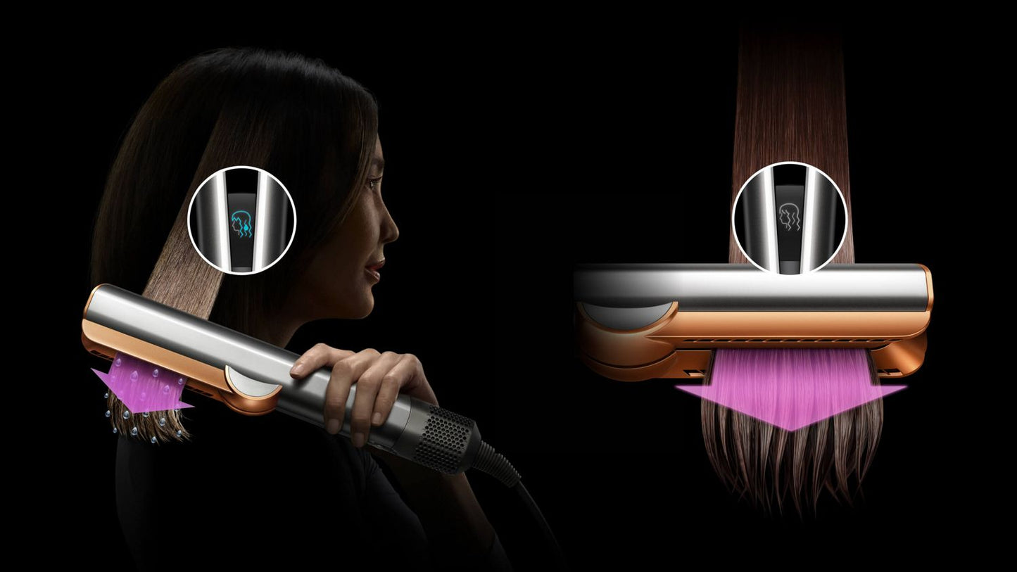 Dyson Airstrait™ HT01 Hair Straightener – Wet to Dry Styling | Red Velvet & Gold | 1600W High-Velocity Airflow | No Heat Plates | For All Hair Types