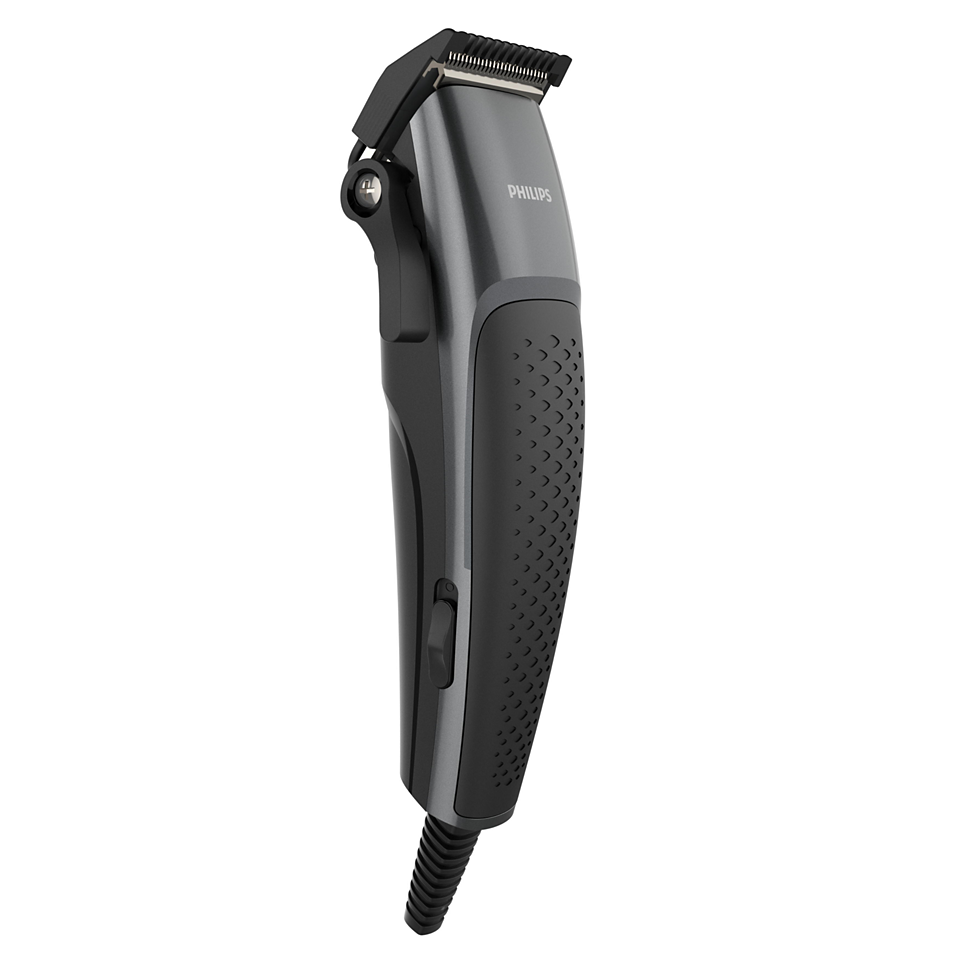 Philips Hair Clipper HC3100 – Professional Hair & Beard Trimmer for Men with Stainless Steel Blades, 13 Adjustable Length Settings & 2.4m Cord – Black/Grey