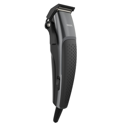 Philips Hair Clipper HC3100 – Professional Hair & Beard Trimmer for Men with Stainless Steel Blades, 13 Adjustable Length Settings & 2.4m Cord – Black/Grey