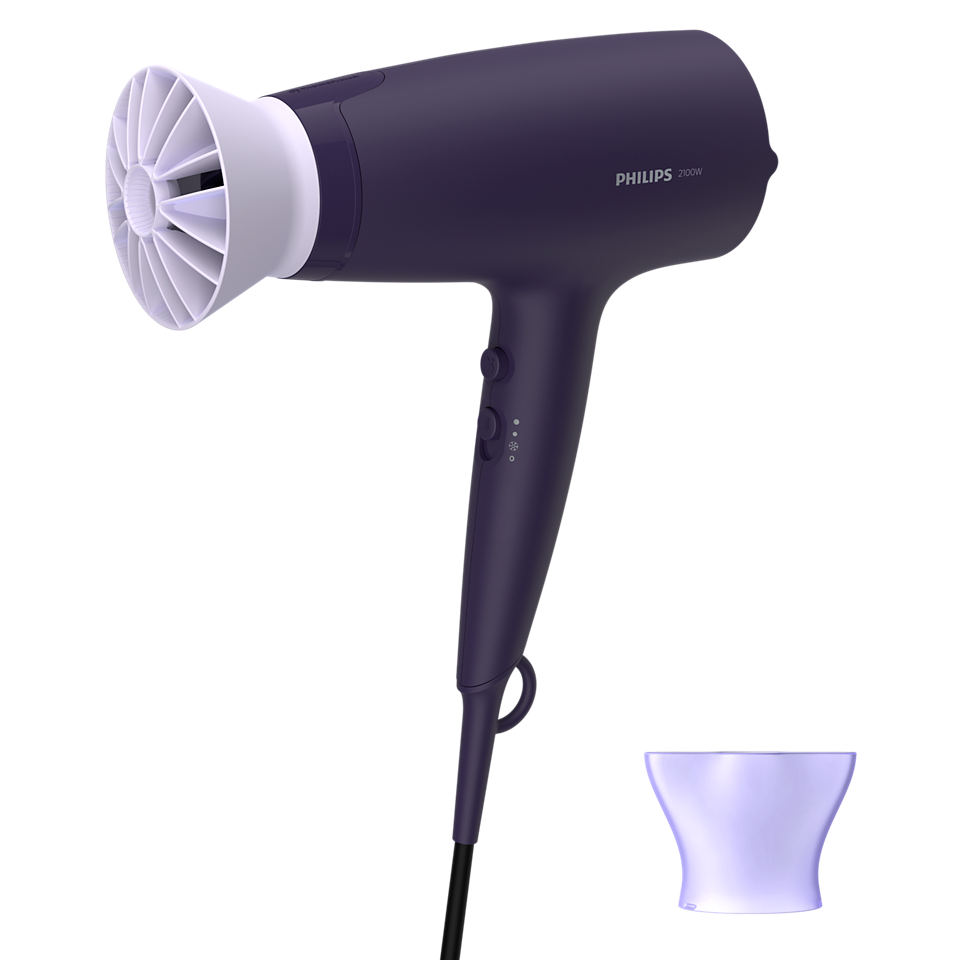 Philips Hair Dryer BHD340 – 2100W, ThermoProtect Technology, Cool Air Setting & 6 Speed/Heat Settings for Everyday Styling