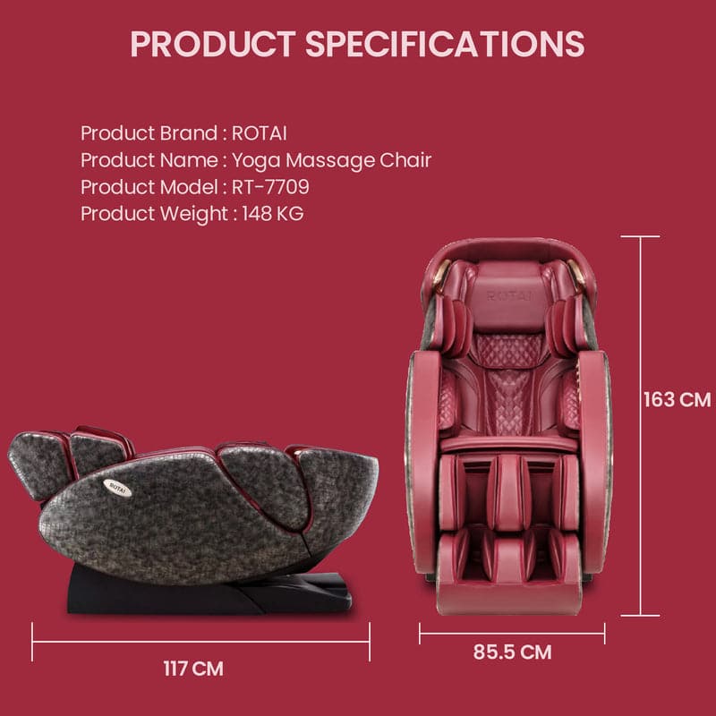 Rotai Yoga Massage Chair RT7709 - Advanced Full-Body Relaxation with Bluetooth & Zero Gravity