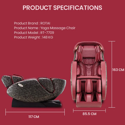 Rotai Yoga Massage Chair RT7709 - Advanced Full-Body Relaxation with Bluetooth & Zero Gravity