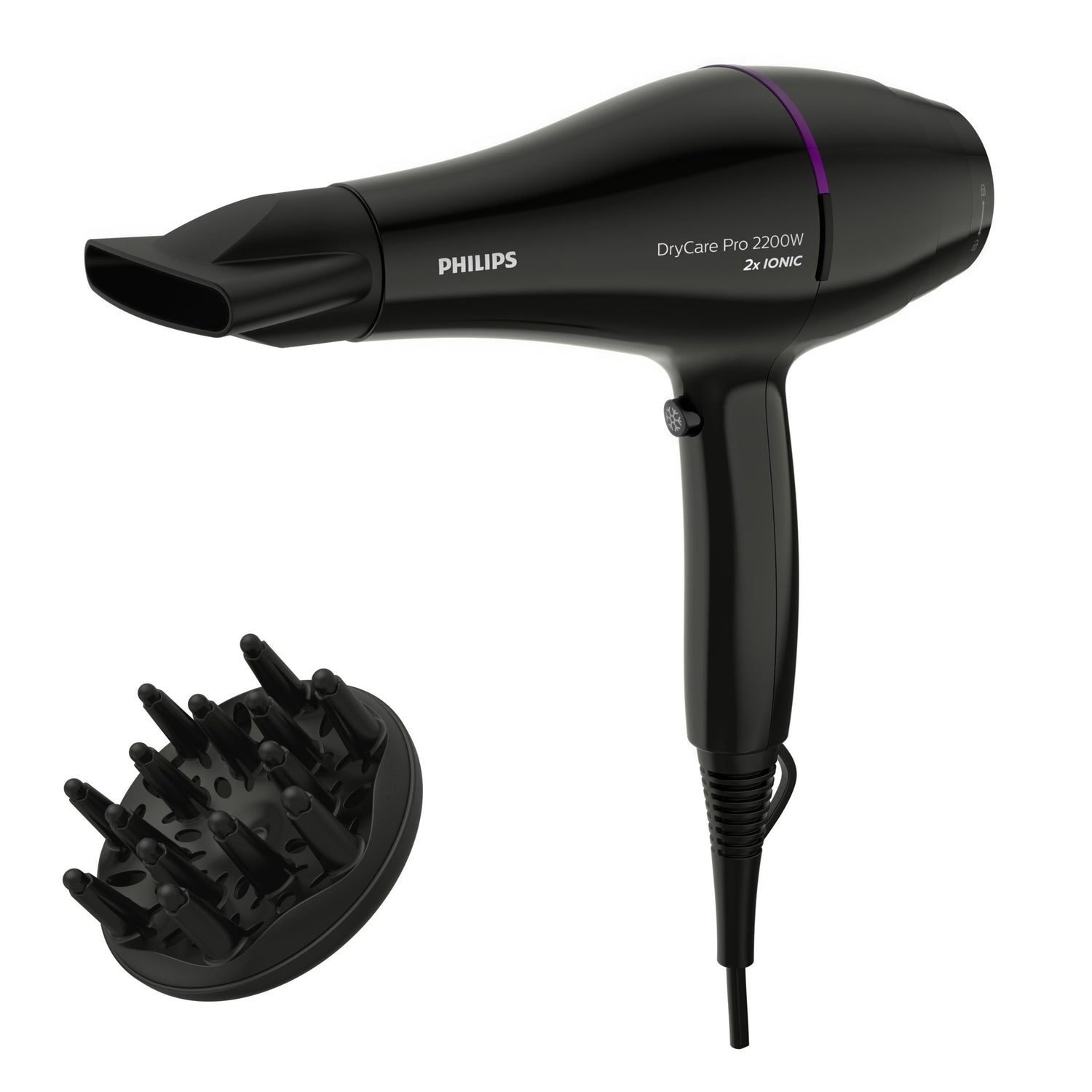 Philips H-Dryer BHD274 Professional Hair Dryer – 2200W, Ionic Care, ThermoProtect, Cool Shot & Diffuser for Frizz-Free Shine