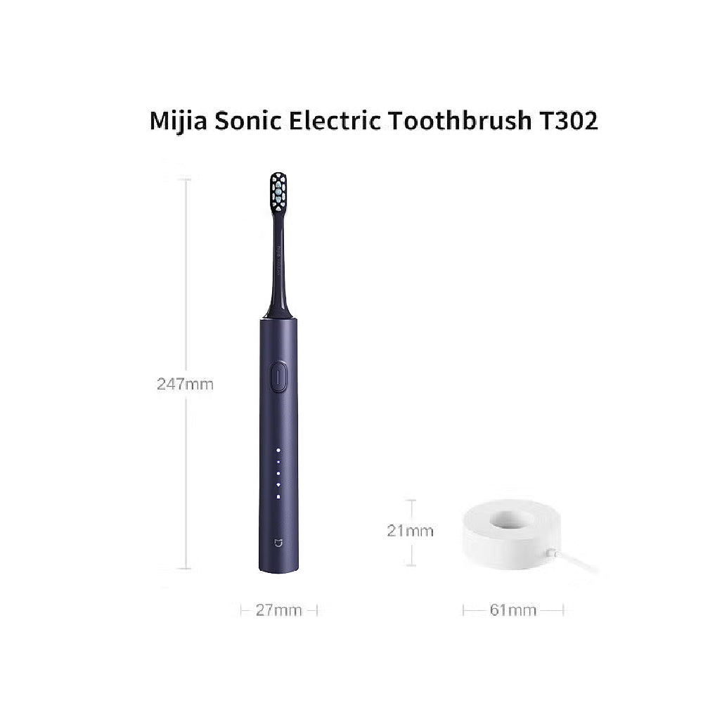 Xiaomi Electric Toothbrush T302 – 360° Wireless Charging, 150-Day Battery, IPX8 Waterproof | Dark Blue (MES608)