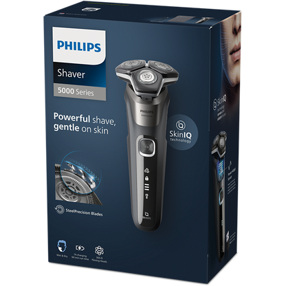 Philips Shaver S5887/10 | Wet & Dry Use | Smart SkinIQ Tech for a Powerful, Comfortable Shave | Flexible Heads, Power Adapt Sensor | 60min Cordless Use, Travel Case Included