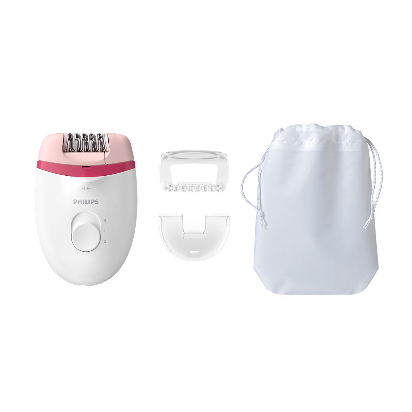 Philips Epilator BRE255 – Efficient Epilation System, 2 Speed Settings, Ergonomic Grip, Opti-Light, Sensitive Cap, and 3 Accessories for Smooth Skin