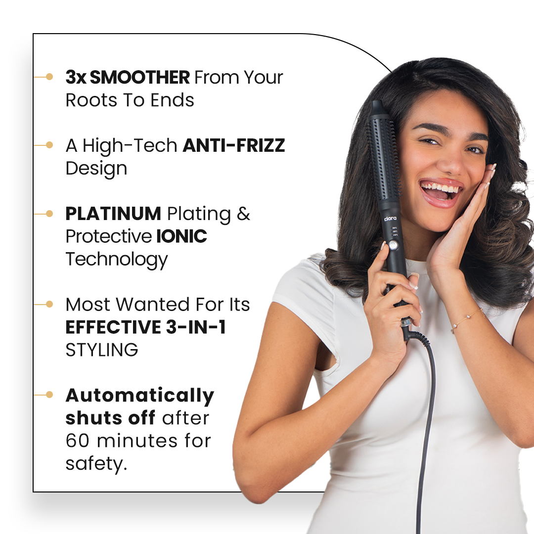 Clara Smart 3-in-1 Hair Straightener Brush - Sleek, Frizz-Free Styling for All Hair Types