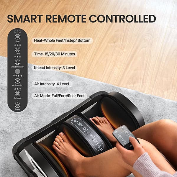 Renpho Shiatsu Foot and Calf Massager with Heat and Remote, Rolling Calf and Leg Massage with Handle