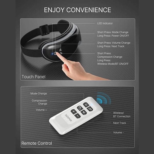 Renpho Eye Massager with Heat & Bluetooth Music, Rechargeable Eye Care Machine with 5 Modes With Remote, Black