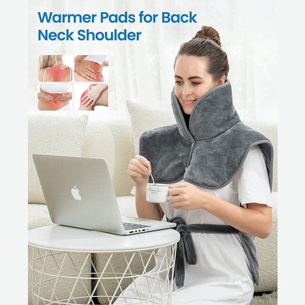 Renpho Heating Pad, Flannel Back Heat Pad for Neck Shoulder, Body Fast Heated Warmer with Strap