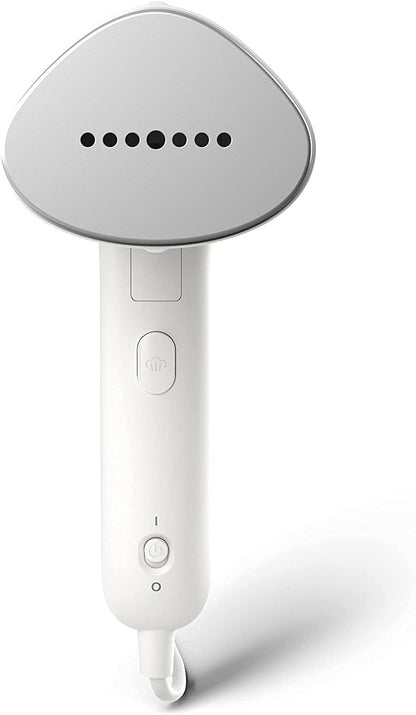 Philips Compact Handheld Steamer 3000 Series - 1000W - 20g/min Continuous Steam - 2M Cord Length - 120ML - Compact & Foldable - White - STH3020/16