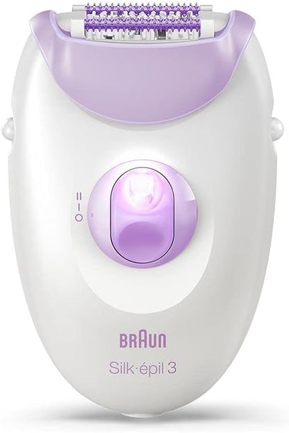 Braun Silk-épil 3 3-170, Epilator for Long-Lasting Hair Removal, 20 Tweezer system, Smartlight technology, Massage rollers