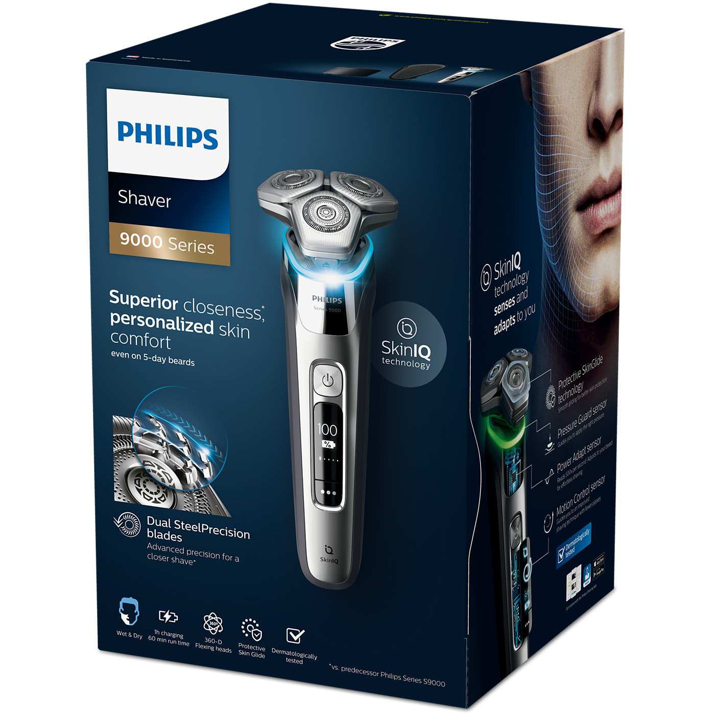Philips Shaver S9985/50 | Wet & Dry Use | Smart SkinIQ Tech for a Close, Comfortable Shave