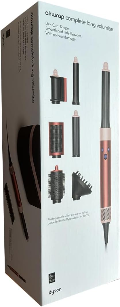 Dyson Airwrap™ Multi-Styler & Dryer Complete Long Diffuse – Strawberry Bronze/Blush Pink | For All Hair Types | Curl, Straighten, Smooth & Diffuse | Advanced Air Styling Without Heat Damage