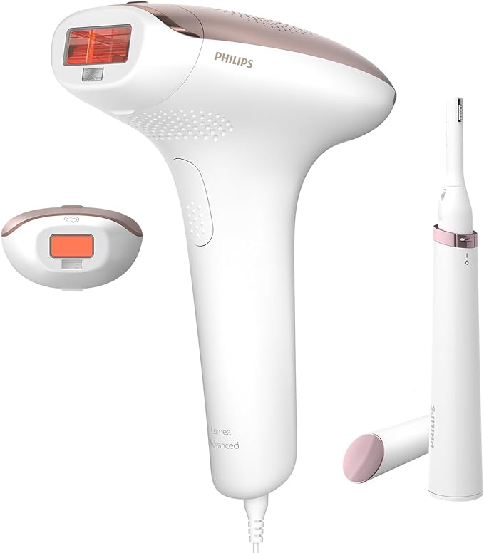 Philips Lumea IPL | Hair Removal | 7000 Series | Skintone Sensor | 2 Attachments | Body, Face | Compact Pen Trimmer | Corded Use | BRI921/60