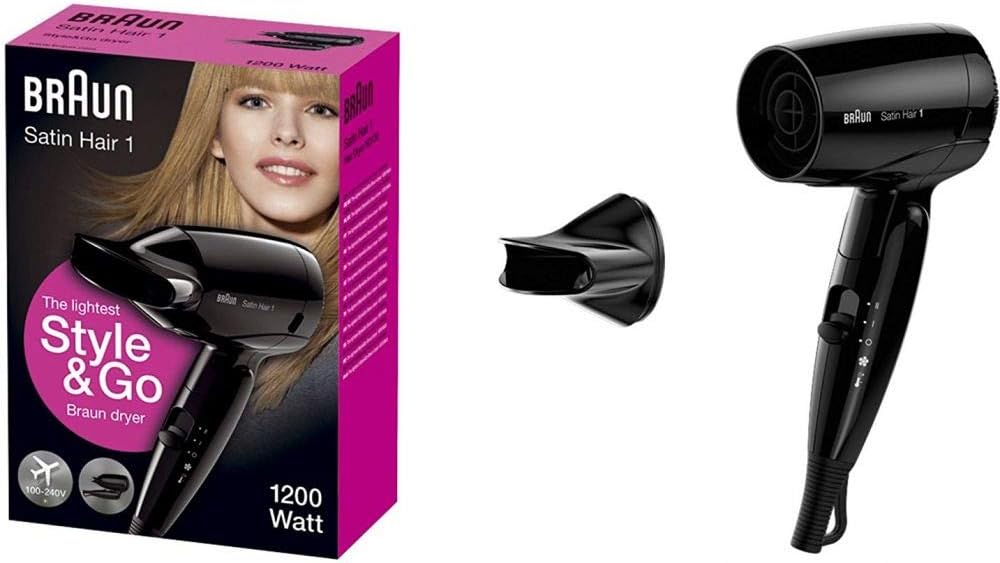 Braun Satin Hair 1 HD130 Dryer 1200 Watt with 1 ST100 Style and Go Mini Styler