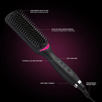 Revlon RVST2168 One Step Straight and Shine Heated Brush. Ionic technology, 10 digital LCD settings, One Size