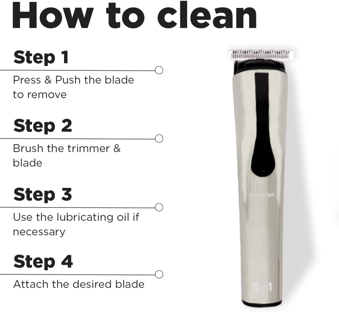 Ikonic 5 In 1 Express Groomer Trimmer with Stainless Steel Blades, 90 Minutes Of Runtime, Precision Hair Styling and Grooming Trimmer, Beard,Ear & Nose Trimmer