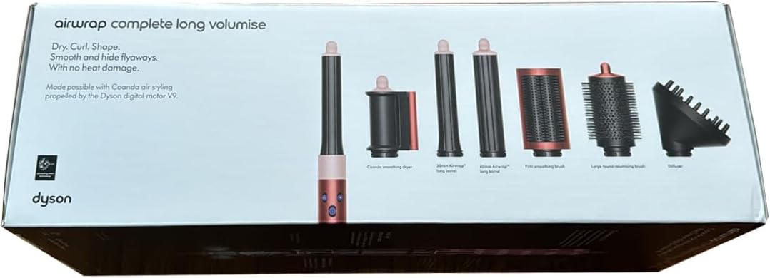 Dyson Airwrap™ Multi-Styler & Dryer Complete Long Diffuse – Strawberry Bronze/Blush Pink | For All Hair Types | Curl, Straighten, Smooth & Diffuse | Advanced Air Styling Without Heat Damage