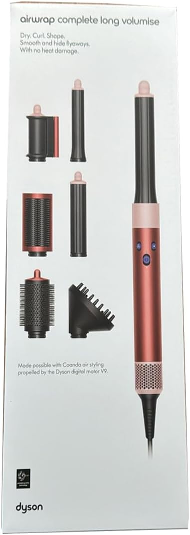 Dyson Airwrap™ Multi-Styler & Dryer Complete Long Diffuse – Strawberry Bronze/Blush Pink | For All Hair Types | Curl, Straighten, Smooth & Diffuse | Advanced Air Styling Without Heat Damage
