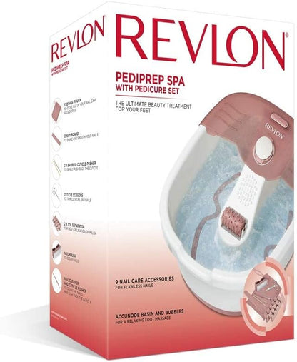 Revlon 9x1 Pediprep Spa Pedicure, Waterproof Control, Bubbling Massage, Perfect Tool For Salon & Personal Use