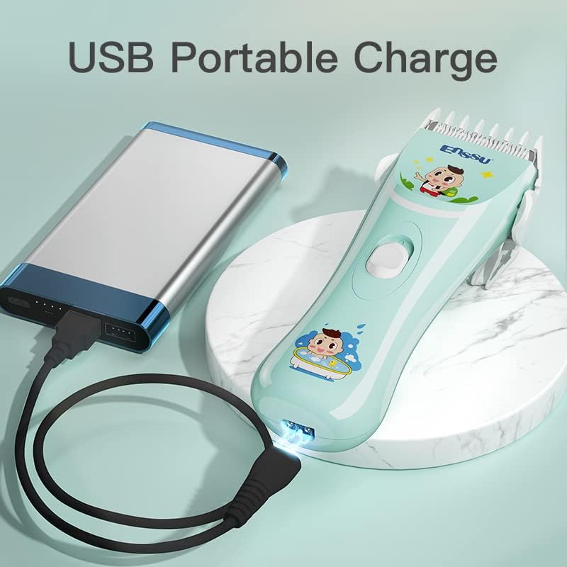 ENSSU Quiet baby Hair Clippers, Safety kids Hair Trimmers,Silent Chargeable Cordless Professional Hair Clipper for Baby kids Children infant.