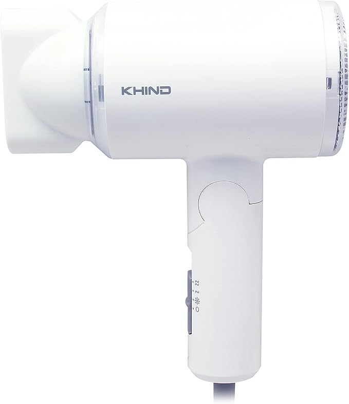 KHIND Compact 1000W Hair Dryer with 2 Heat Speeds & 1 Cool Shot Settings, Narrow Nozzle Airflow For Quick Drying, Honeycomb Inlet and Travel Friendly Foldable Design (HD1002)
