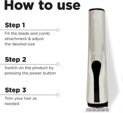 Ikonic 5 In 1 Express Groomer Trimmer with Stainless Steel Blades, 90 Minutes Of Runtime, Precision Hair Styling and Grooming Trimmer, Beard,Ear & Nose Trimmer