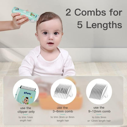 ENSSU Quiet baby Hair Clippers, Safety kids Hair Trimmers,Silent Chargeable Cordless Professional Hair Clipper for Baby kids Children infant.
