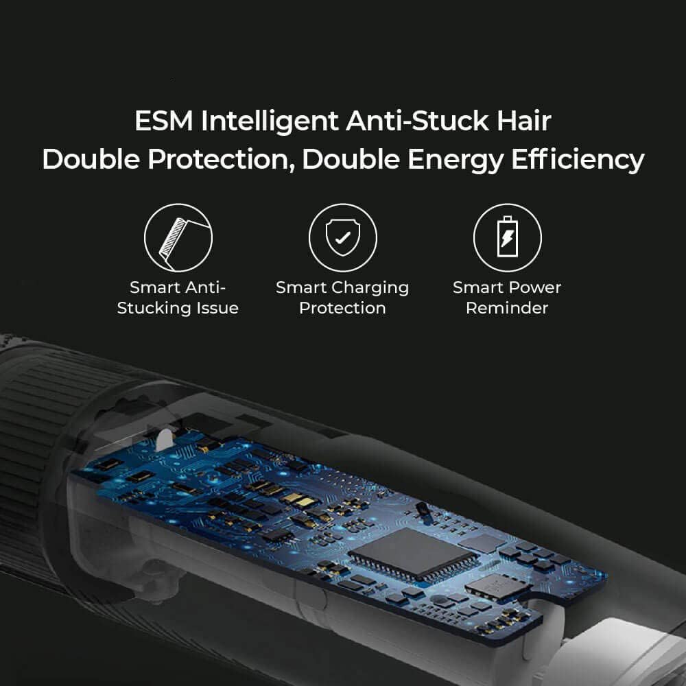 Enchen Sharp 3S Hair Clipper Cordless Electric Hair Trimmer 7300rpm Stainless Blade 600mAh Long Battery Life USB Charging - Black