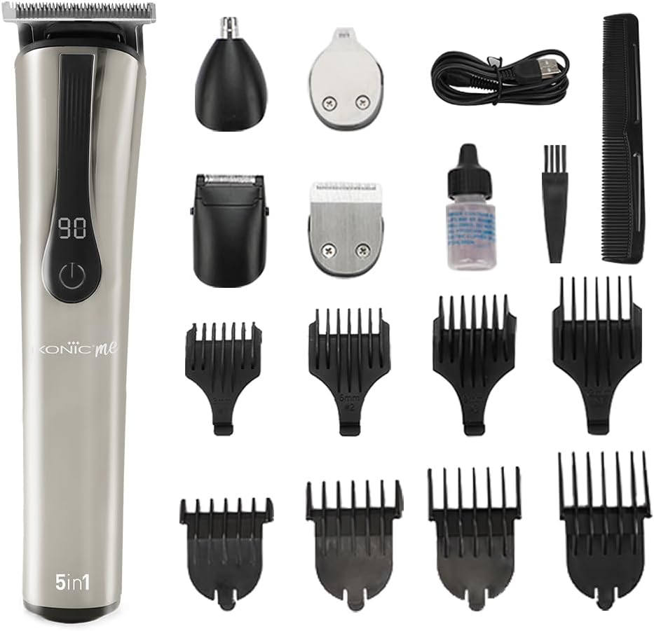Ikonic 5 In 1 Express Groomer Trimmer with Stainless Steel Blades, 90 Minutes Of Runtime, Precision Hair Styling and Grooming Trimmer, Beard,Ear & Nose Trimmer