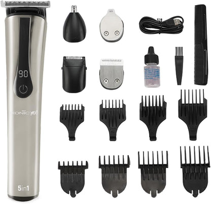 Ikonic 5 In 1 Express Groomer Trimmer with Stainless Steel Blades, 90 Minutes Of Runtime, Precision Hair Styling and Grooming Trimmer, Beard,Ear & Nose Trimmer
