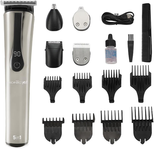 Ikonic 5 In 1 Express Groomer Trimmer with Stainless Steel Blades, 90 Minutes Of Runtime, Precision Hair Styling and Grooming Trimmer, Beard,Ear & Nose Trimmer