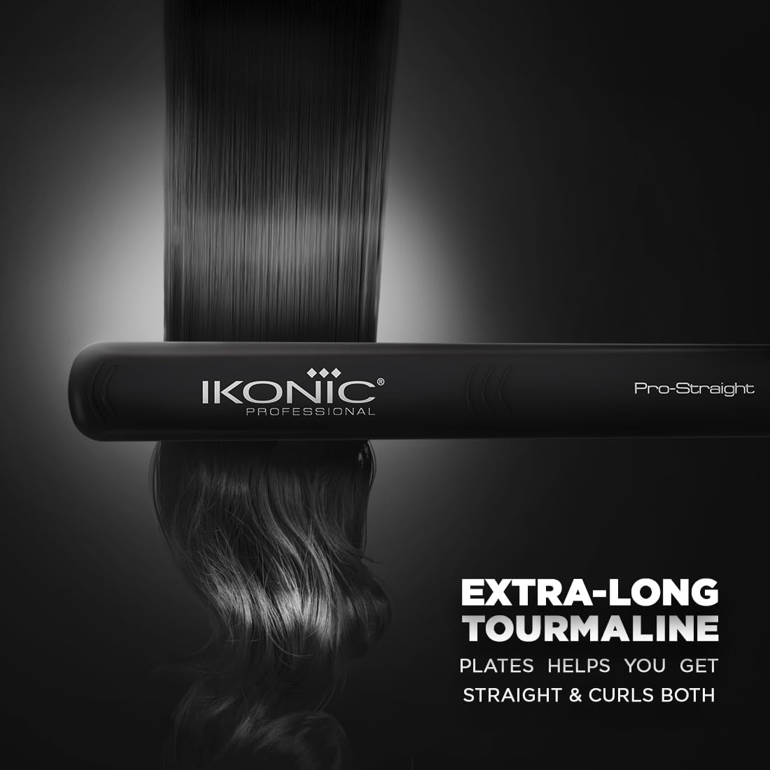 Ikonic Professional Pro Straight Hair Straightener, Black