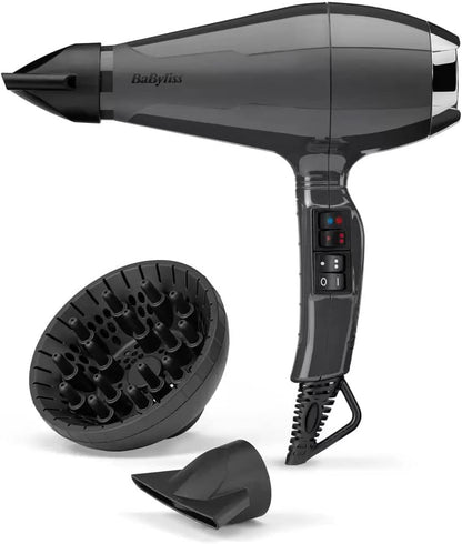 Babyliss Smooth Air Pro 2200 Hair Dryer 6719U Model, Frizz-Free Finish Professional Results Hair Dryer, Black Color with 2200W